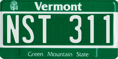 VT license plate NST311