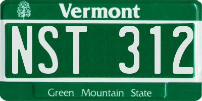 VT license plate NST312