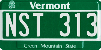 VT license plate NST313