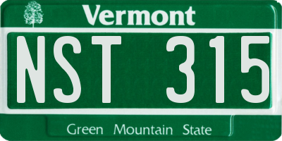 VT license plate NST315