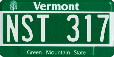VT license plate NST317