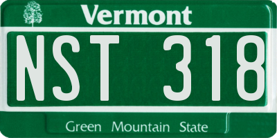 VT license plate NST318
