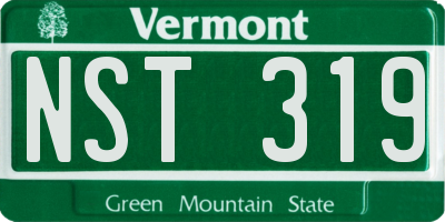 VT license plate NST319