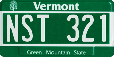 VT license plate NST321