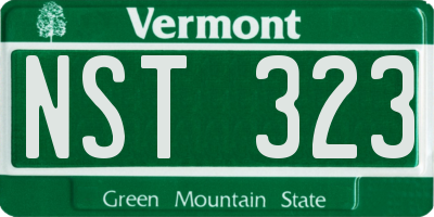 VT license plate NST323