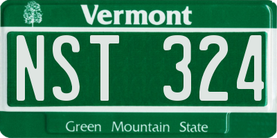 VT license plate NST324