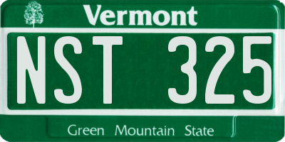 VT license plate NST325