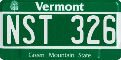 VT license plate NST326