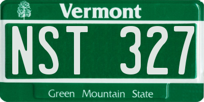 VT license plate NST327