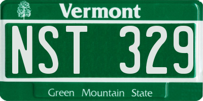 VT license plate NST329