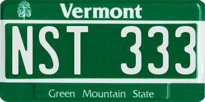 VT license plate NST333