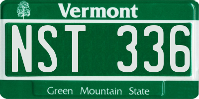 VT license plate NST336