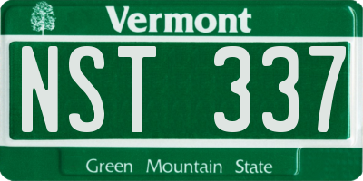VT license plate NST337