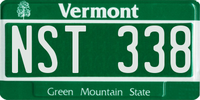 VT license plate NST338