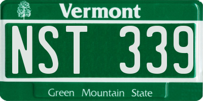 VT license plate NST339