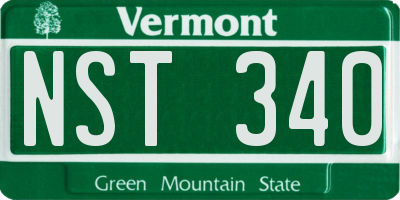 VT license plate NST340
