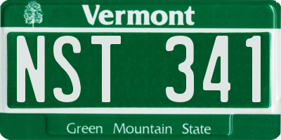 VT license plate NST341