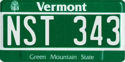 VT license plate NST343