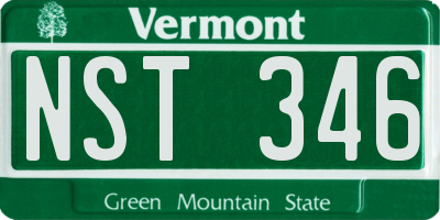 VT license plate NST346