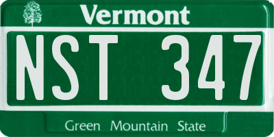 VT license plate NST347