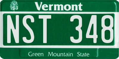 VT license plate NST348