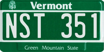 VT license plate NST351