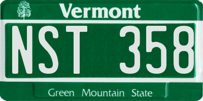 VT license plate NST358