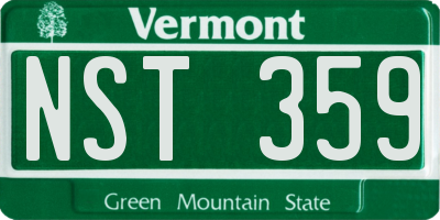 VT license plate NST359