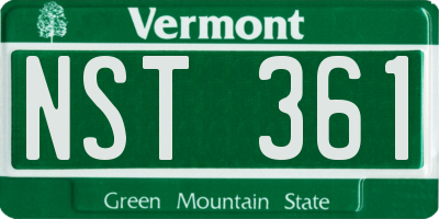 VT license plate NST361