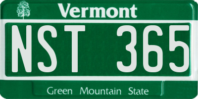 VT license plate NST365