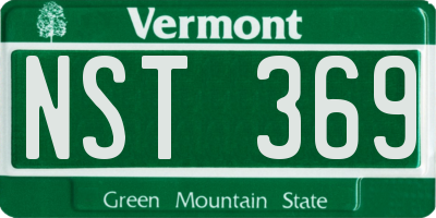 VT license plate NST369