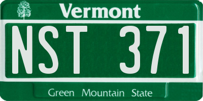 VT license plate NST371