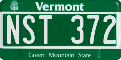 VT license plate NST372