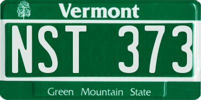 VT license plate NST373
