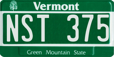 VT license plate NST375