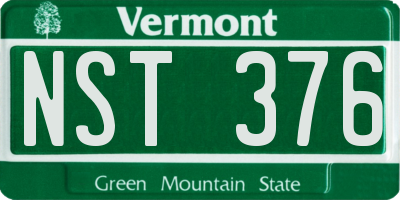 VT license plate NST376