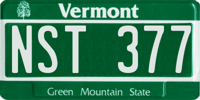 VT license plate NST377