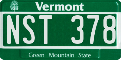 VT license plate NST378