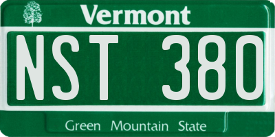 VT license plate NST380