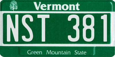 VT license plate NST381