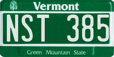 VT license plate NST385