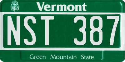 VT license plate NST387