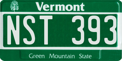 VT license plate NST393