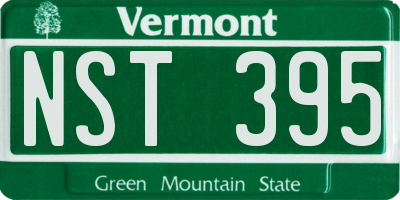 VT license plate NST395