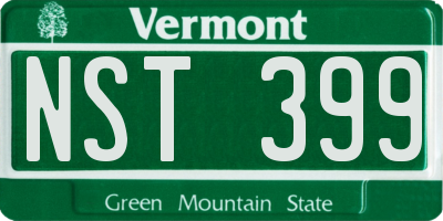 VT license plate NST399