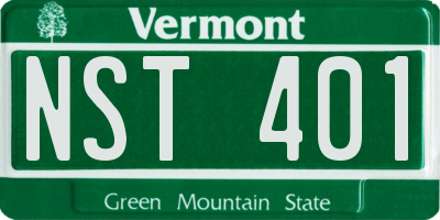 VT license plate NST401