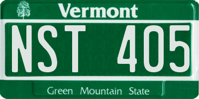 VT license plate NST405