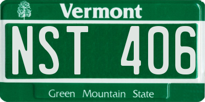 VT license plate NST406