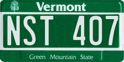 VT license plate NST407