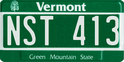 VT license plate NST413